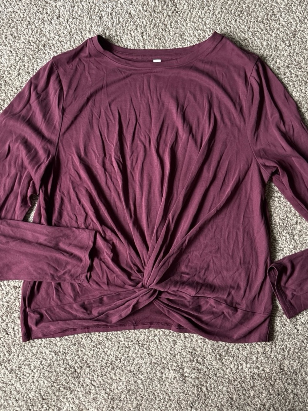 Women's Twist-Front Long Sleeve Top - Plum Joylab